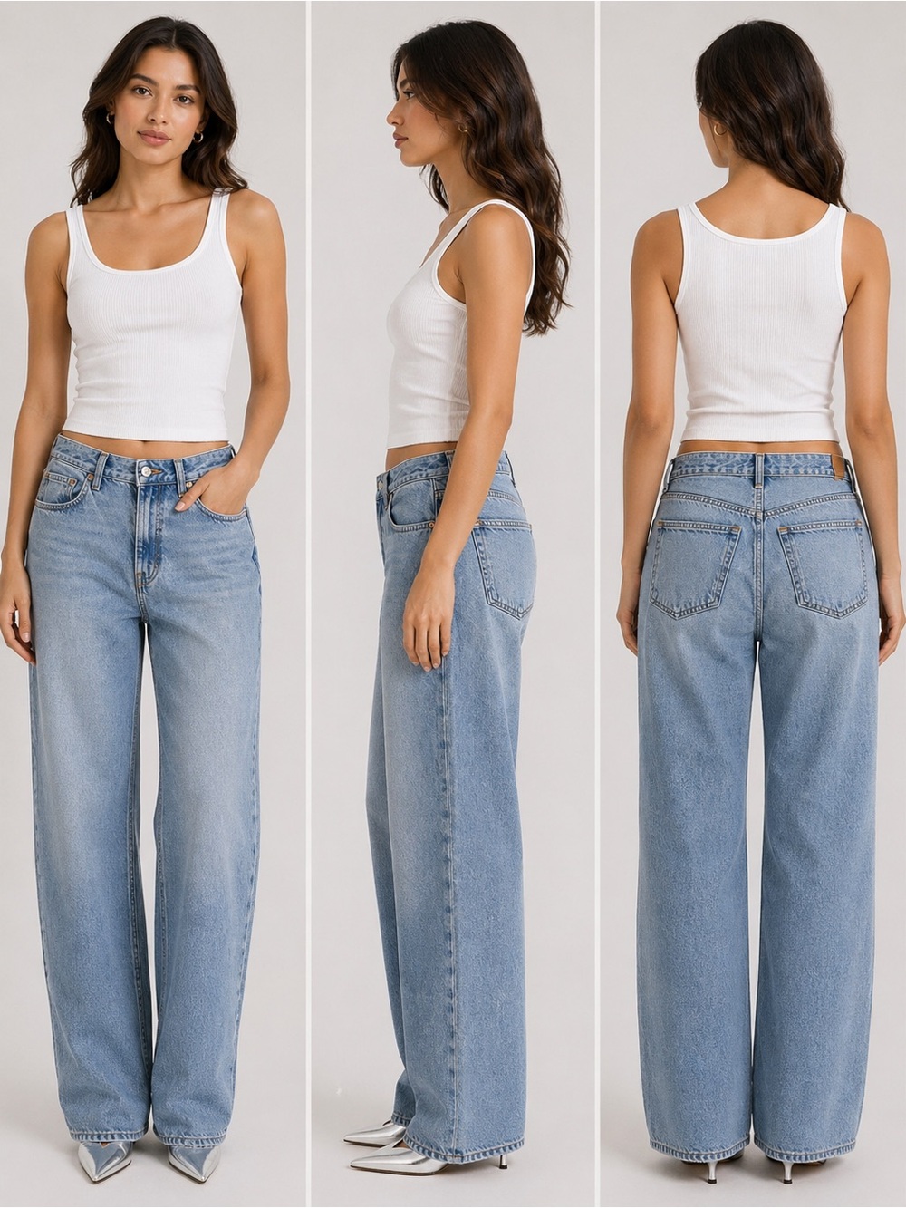 Vintage Light Wash High-Waisted Straight Leg Jeans Classic 90s Denim Casual